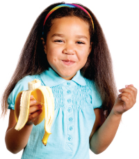 kid eating banana