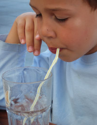 boy drinking water