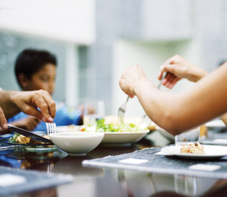 People eating at a table.