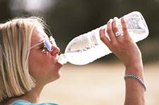 Woman drinking water