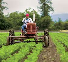 man on tractor