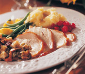 Plate of holiday foods