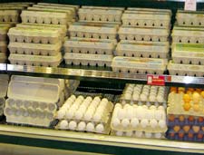 Eggs on a shelf at a PCC store.