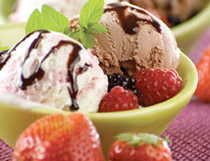 icecream chocolatesauce mint