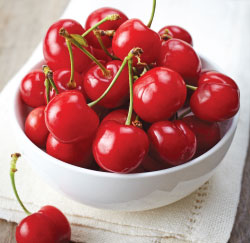 cherries bowl napkin