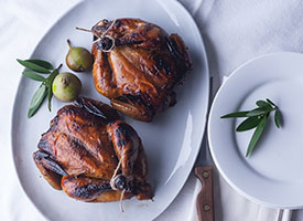 Pomegranate glazed%Cornish Game Hens