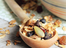 granola scoop nuts dried fruit