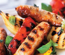 grilled sausages veggies
