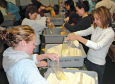 Food bank packaging party.