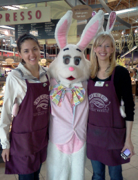 Easter bunny with PCC staff