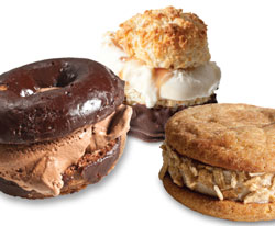 three icecream sandwiches