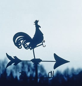 Image of a weather vane, cover artwork for the January 2005 Sound Consumer