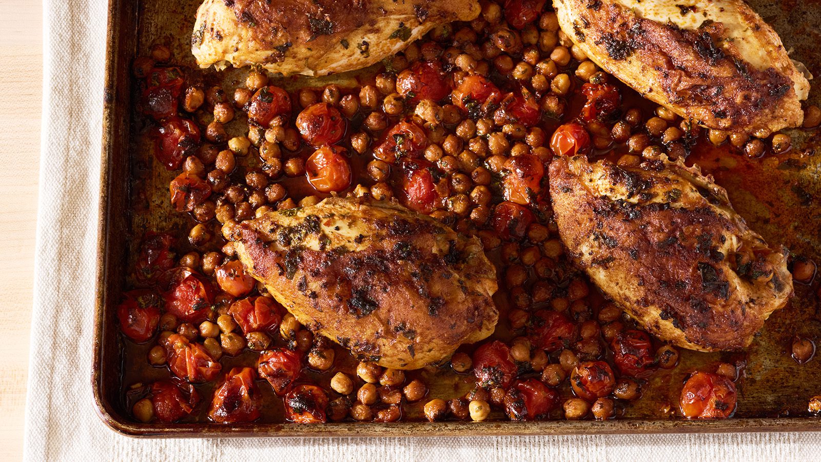 Roasted Chicken Breasts with Chickpeas, Tomatoes and Paprika