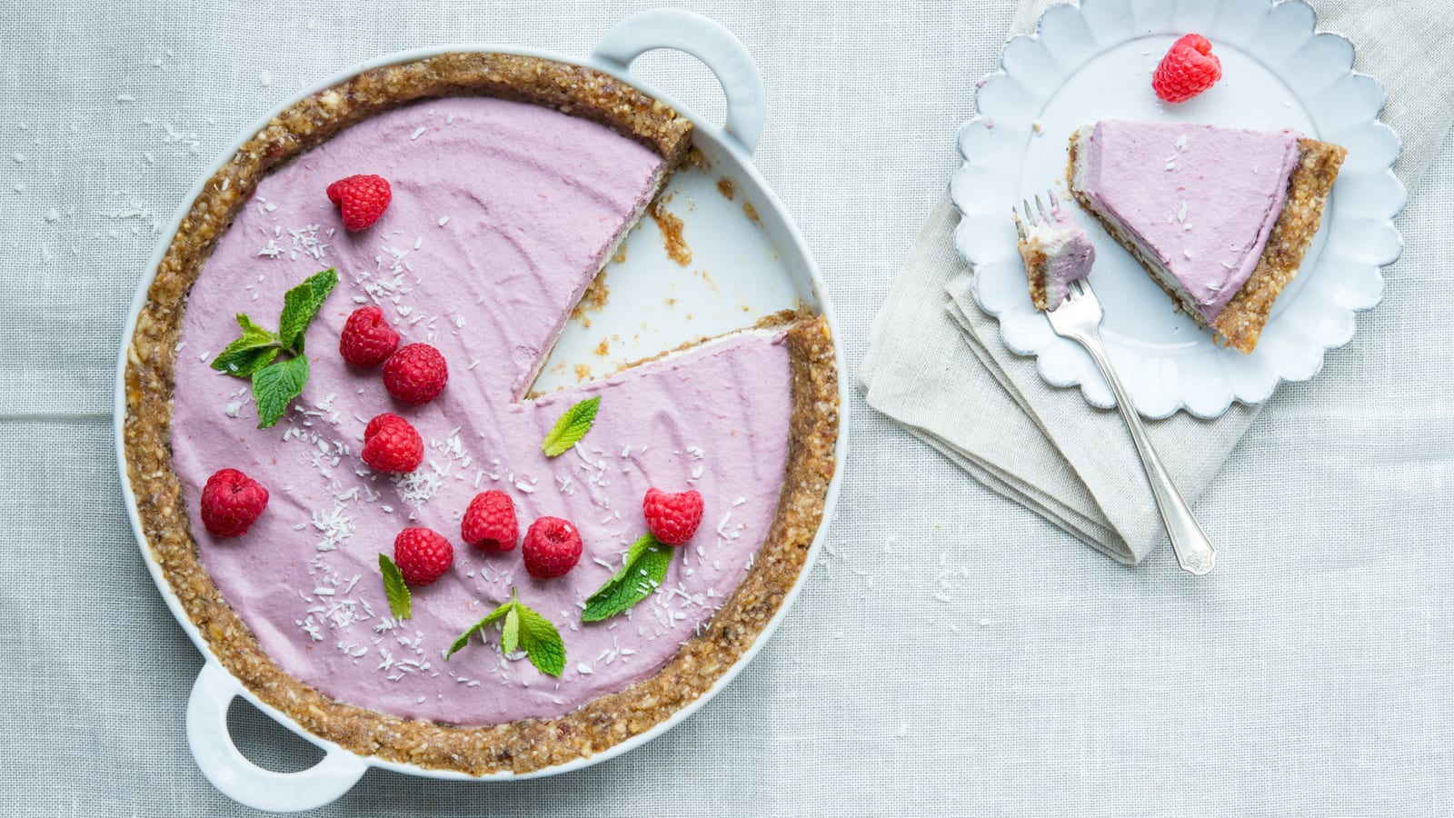 Frozen Raspberry Cashew Cream Cake