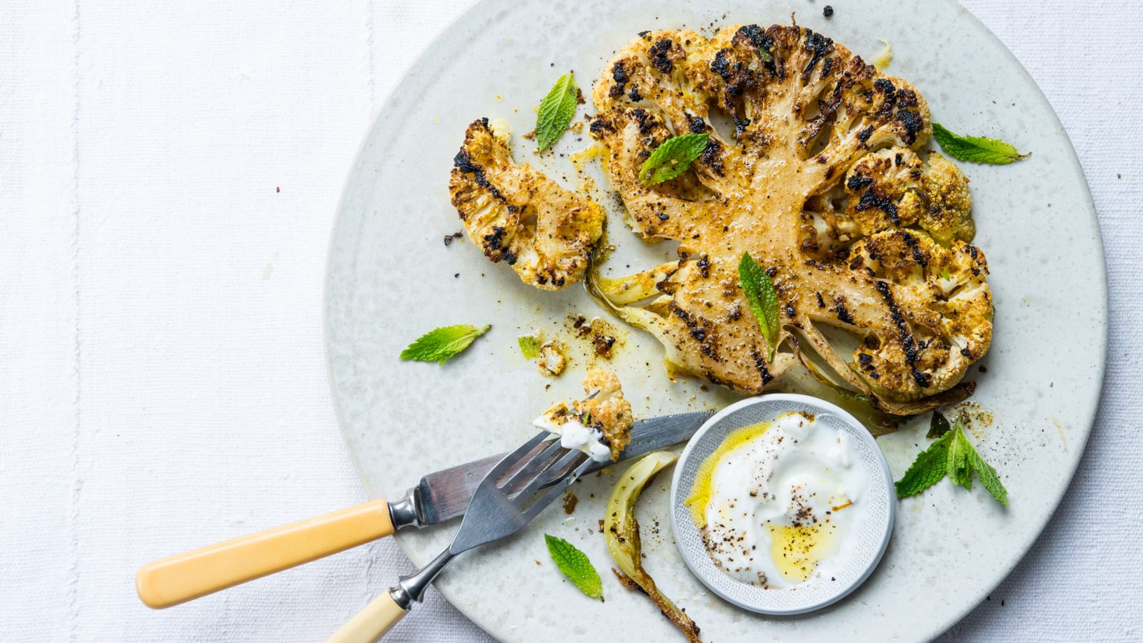 Grilled Curry Cauliflower “Steaks”