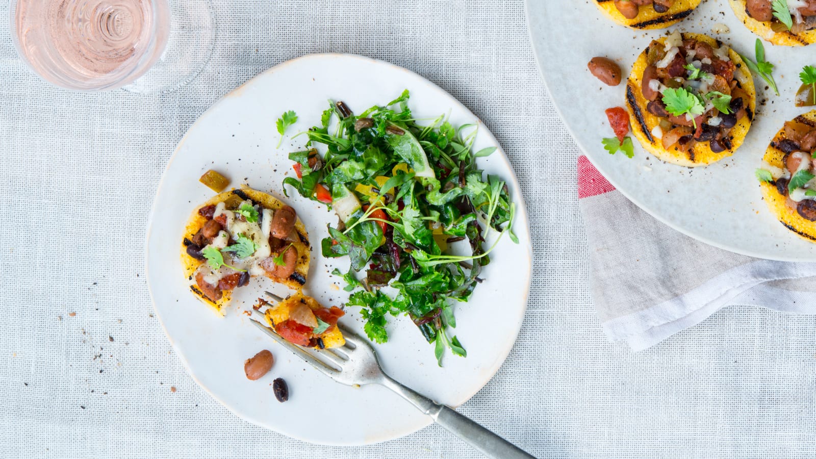 Grilled Polenta with Sweet and Spicy Beans