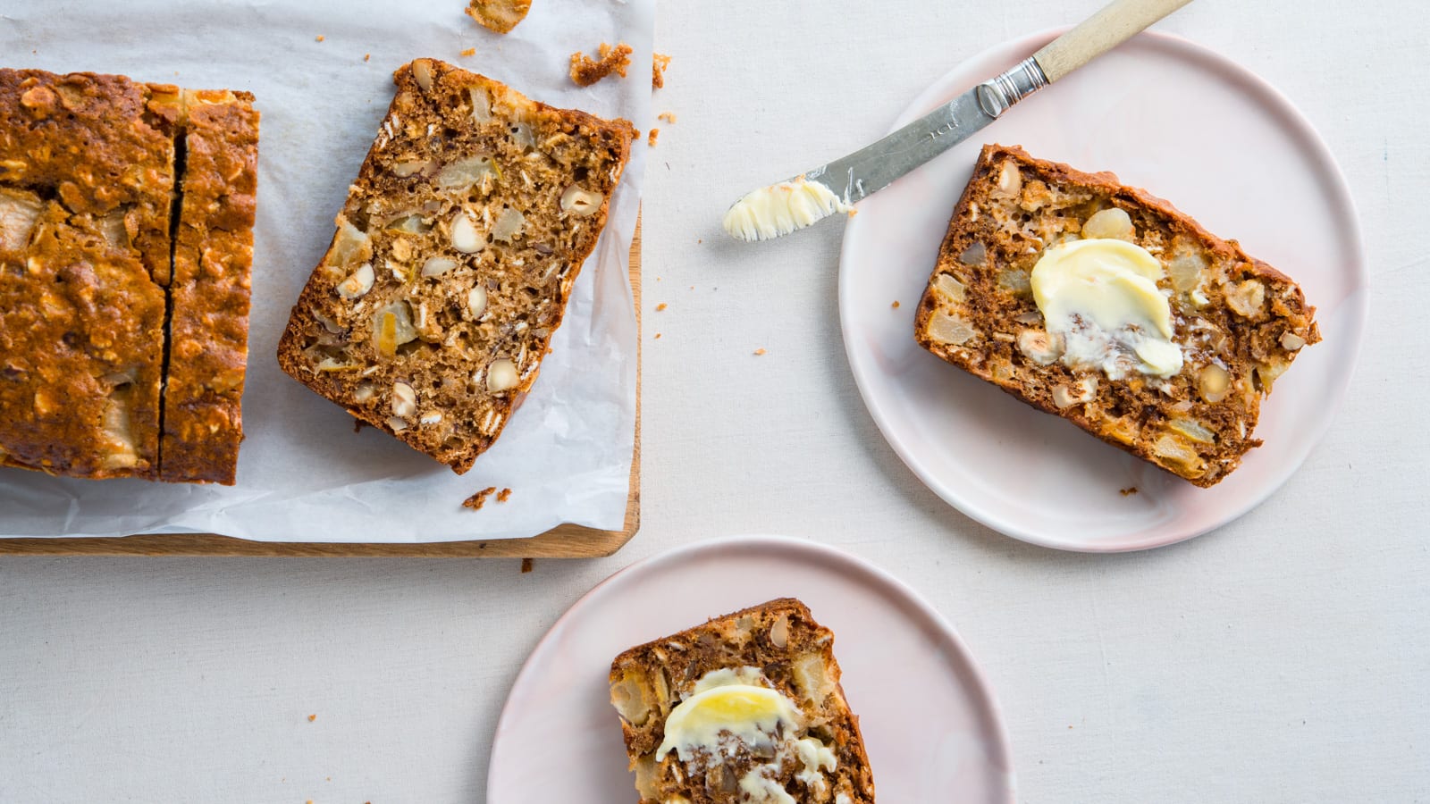 Warm Pear and Hazelnut Tea Bread