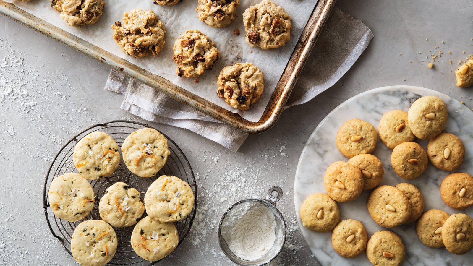 Variety of fresh baked cookies