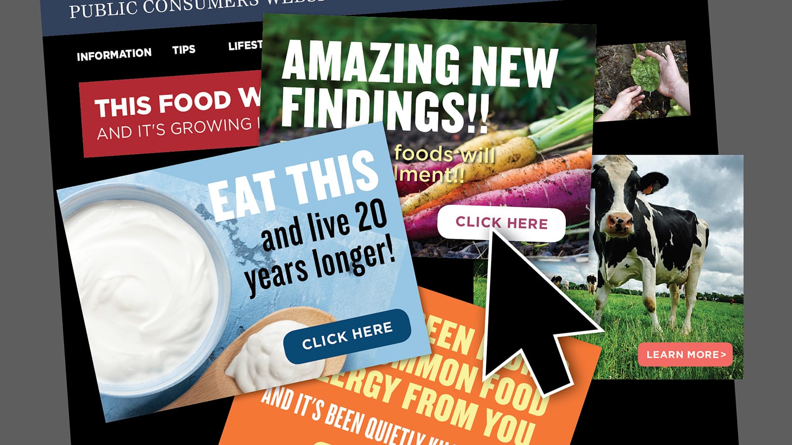 clickbait nutrition example website