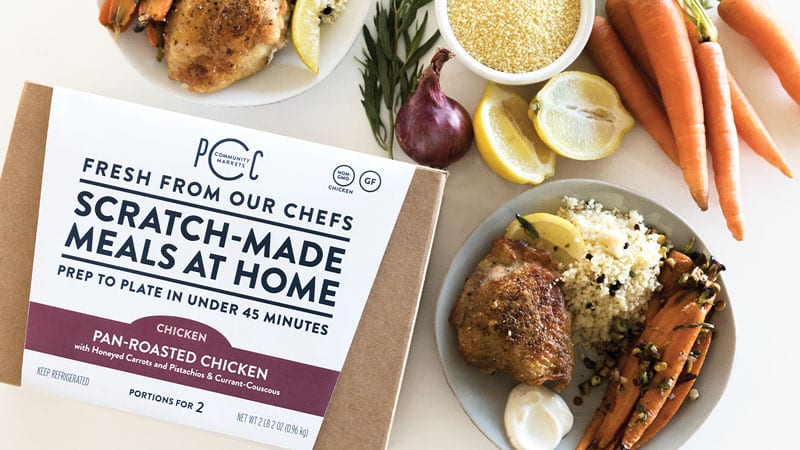 pcc meal kits box and ingredients