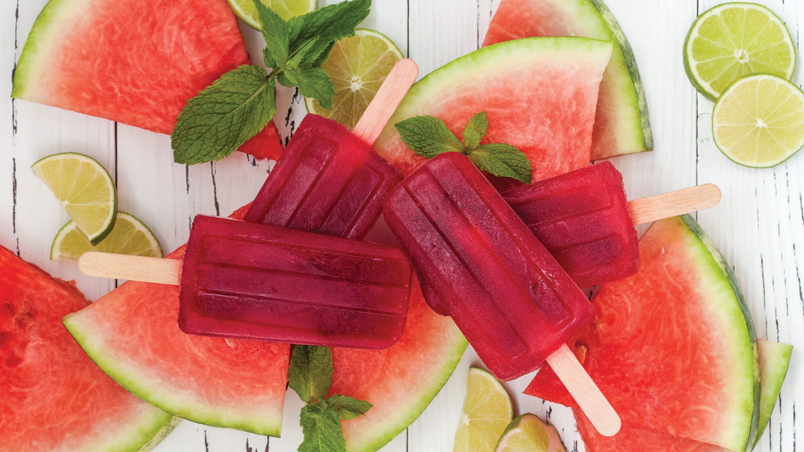 watermelon popsicles with mint
