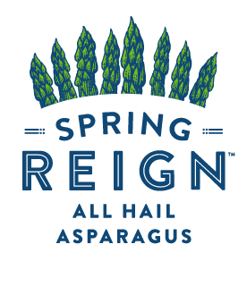 Spring Reign Asparagus promotion illustration.