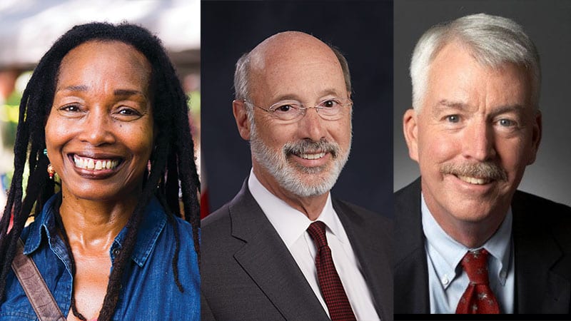 The Rodale Institute has named its 2019 Organic Pioneers: (l-r) Jennifer Taylor, an organic farmer and an agriculture professor; Pennsylvania Governor Tom Wolf; Phillip Landrigan, a children’s health researcher.
