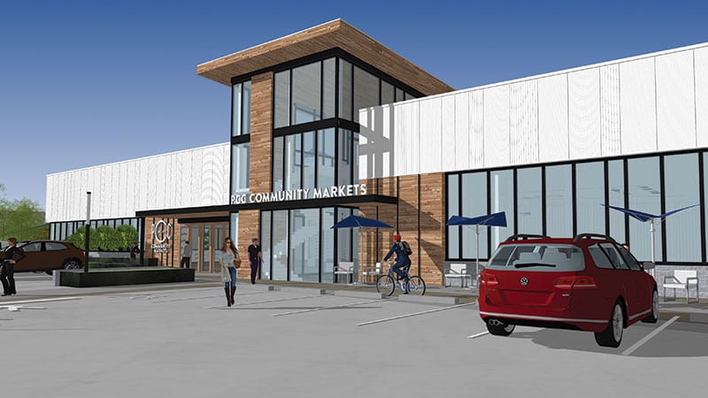 Rendering of the Ballard PCC store front.