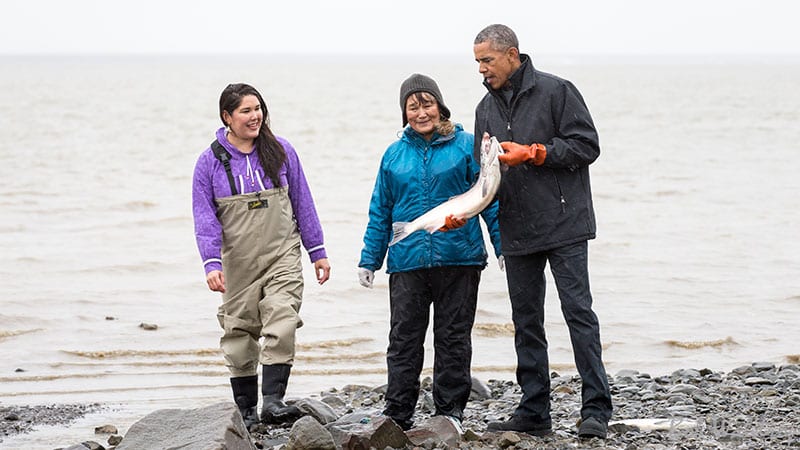 In 2015 then-President Barack Obama visited the Bristol Bay fishery. Photo by Bob Waldrop.