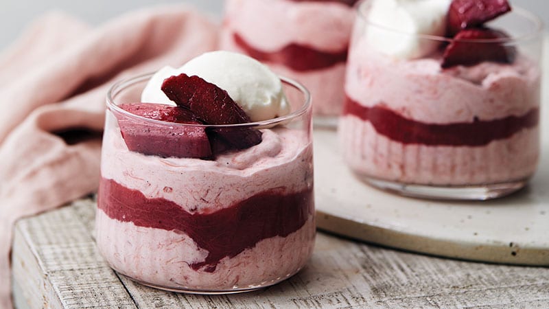 Rhubarb Fool parfait. Photo by Charity Burggraaf. Reprinted with permission from Sasquatch Books.