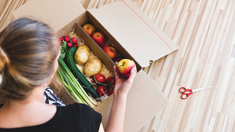 Fresh vegetables delivery box