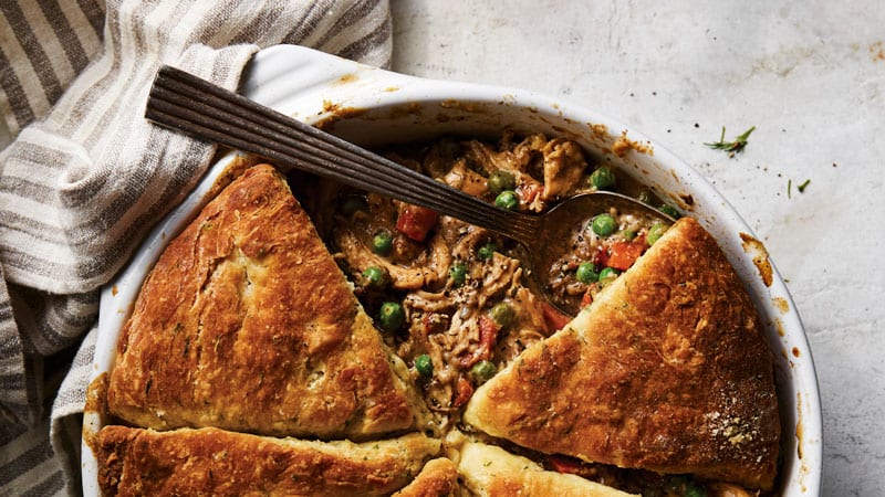 Chicken Potpie with Dill Buttermilk Biscuits