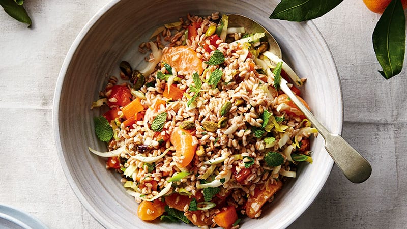 Farro Salad with Tangerines and Pistachios