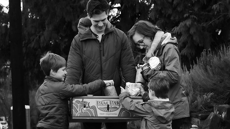 Caroline Wright with her family. Photo credit: Joshua Huston