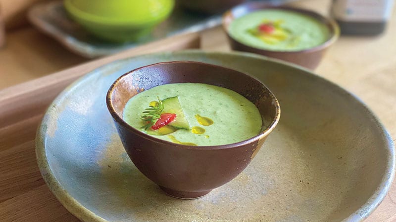 Cucumber grape dill gazpacho