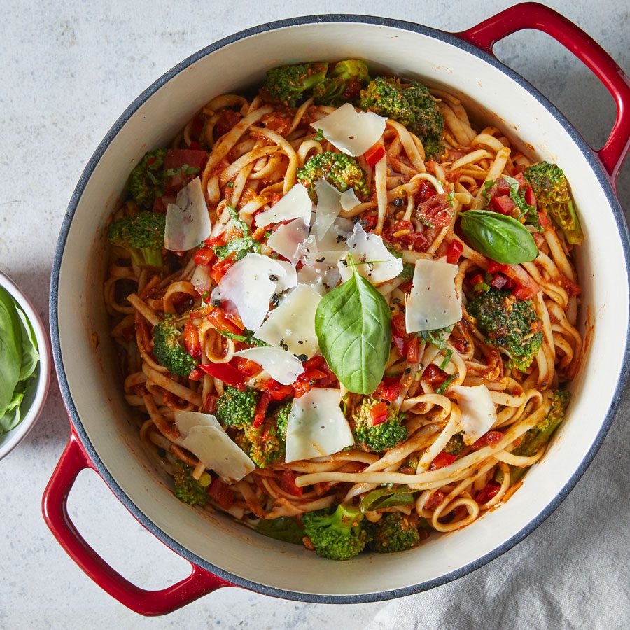 Linguine Primavera with Broccoli and Parmesan