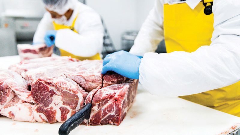 CORO factory cutting meat