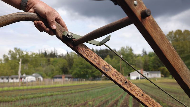 Closeup of PlanetJr plowing handle