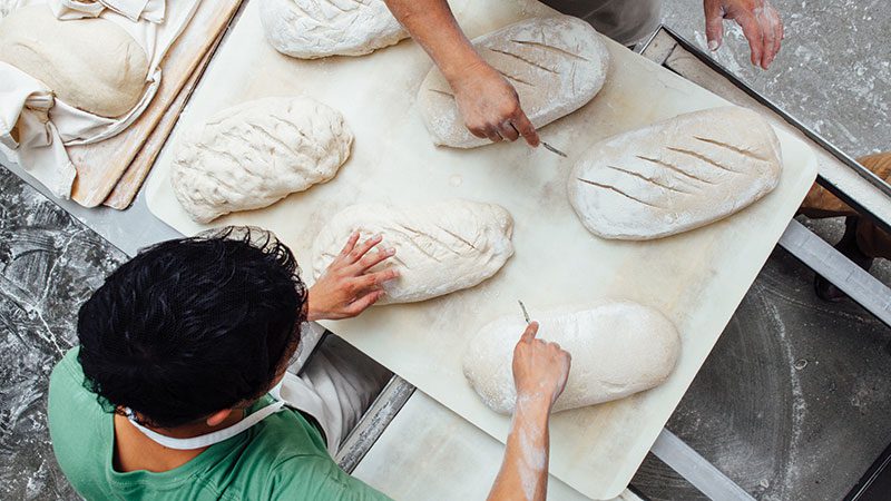 Grand central bakery, making dough