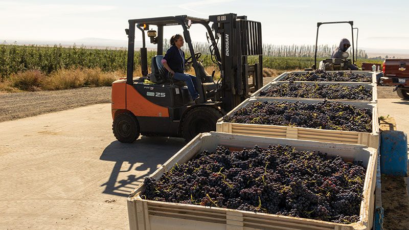 Maria Rodriguez, Miguel’s wife, operates a forklift