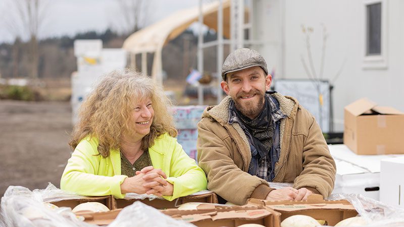 Zsofia Pasztor with son and site manager Bence Pasztor