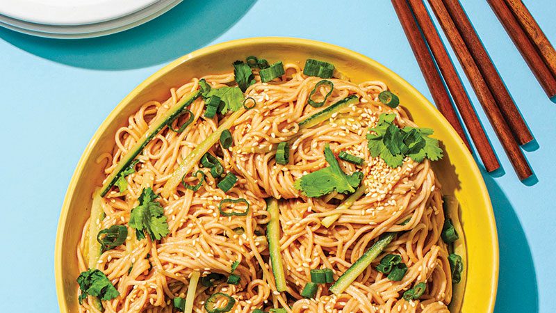 Sesame Noodles, Styled Food Shot from the book 'A Very Chinese Cookbook.'