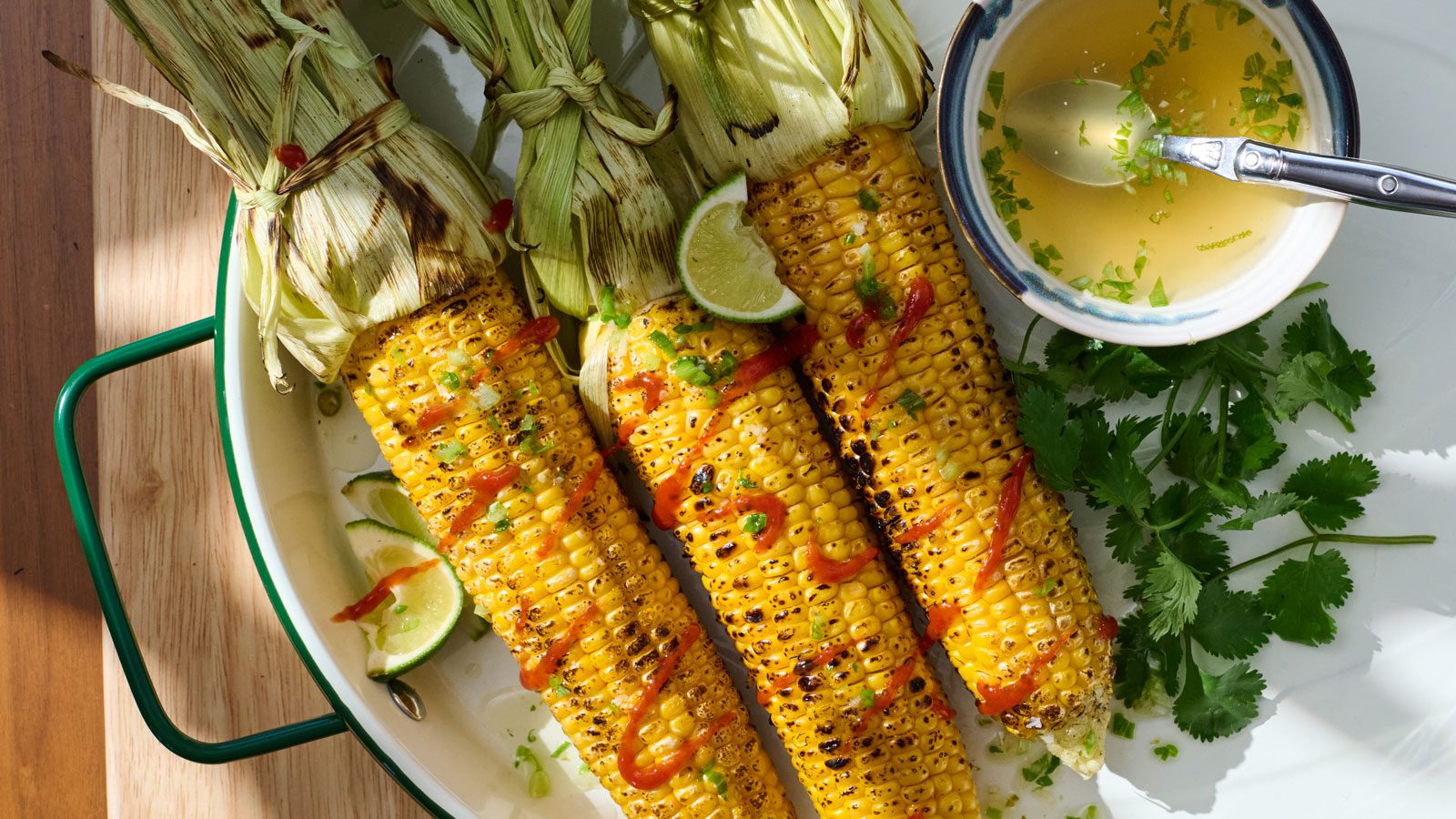 Grilled Corn with Sweet and Sour Sauce