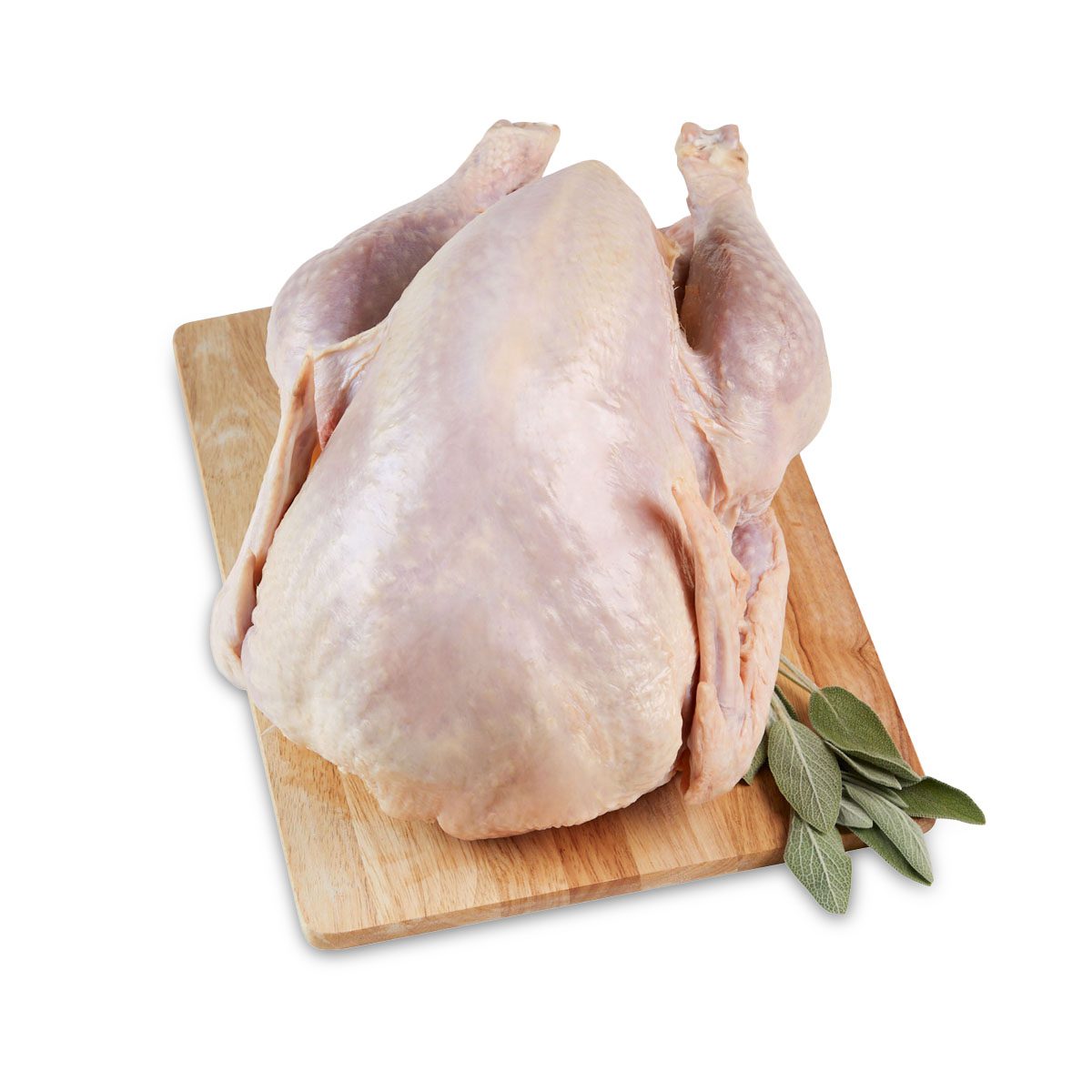 Raw turkey on a cutting board