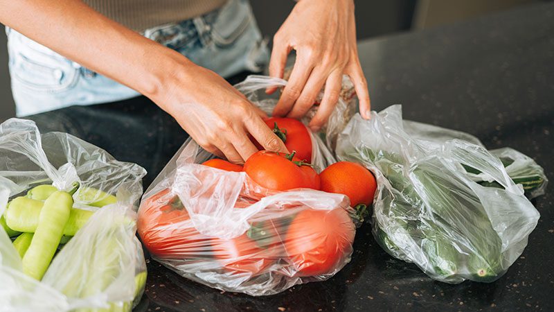 Plastic film used for produce bags