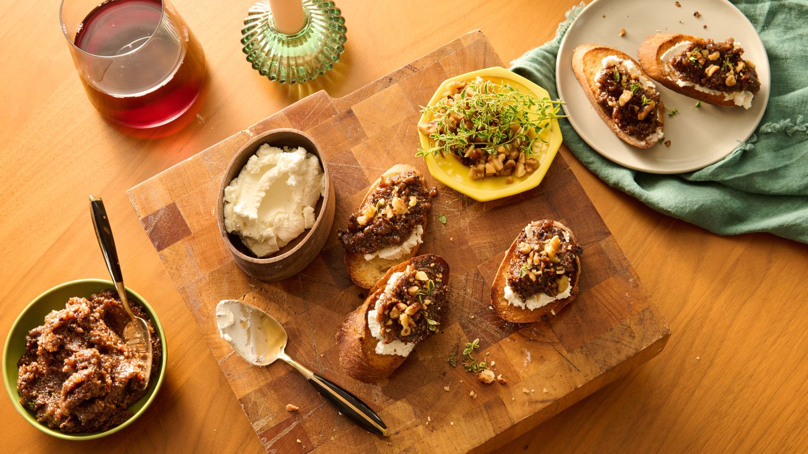 Dried Fig Tapenade with Goat Cheese Crostini