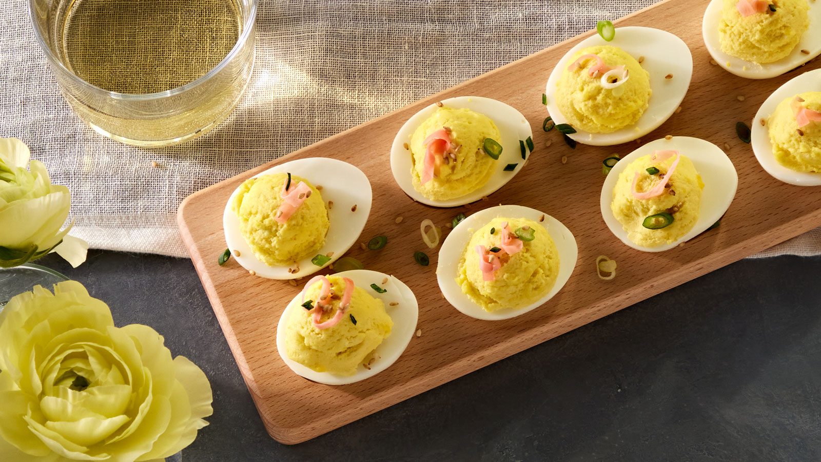 Chèvre-Wasabi Deviled Eggs