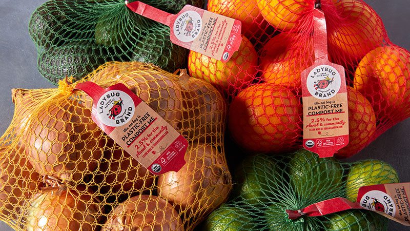 Compostable mesh produce bags