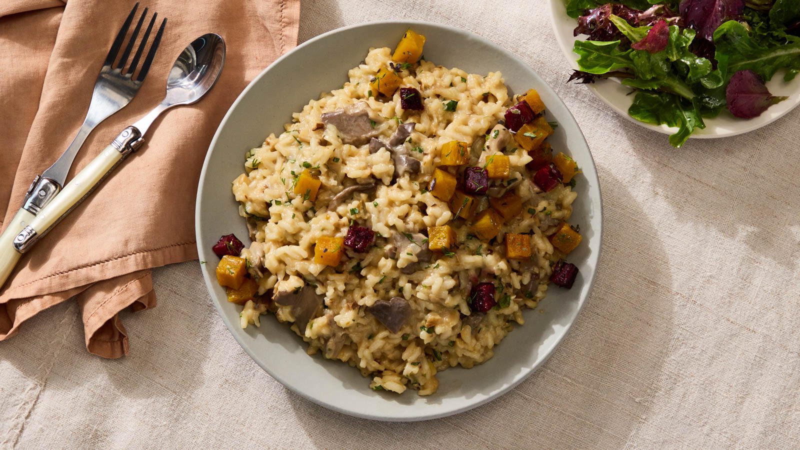 Wild Mushroom Risotto with Roasted Beets