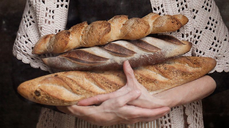 holding bread loaves